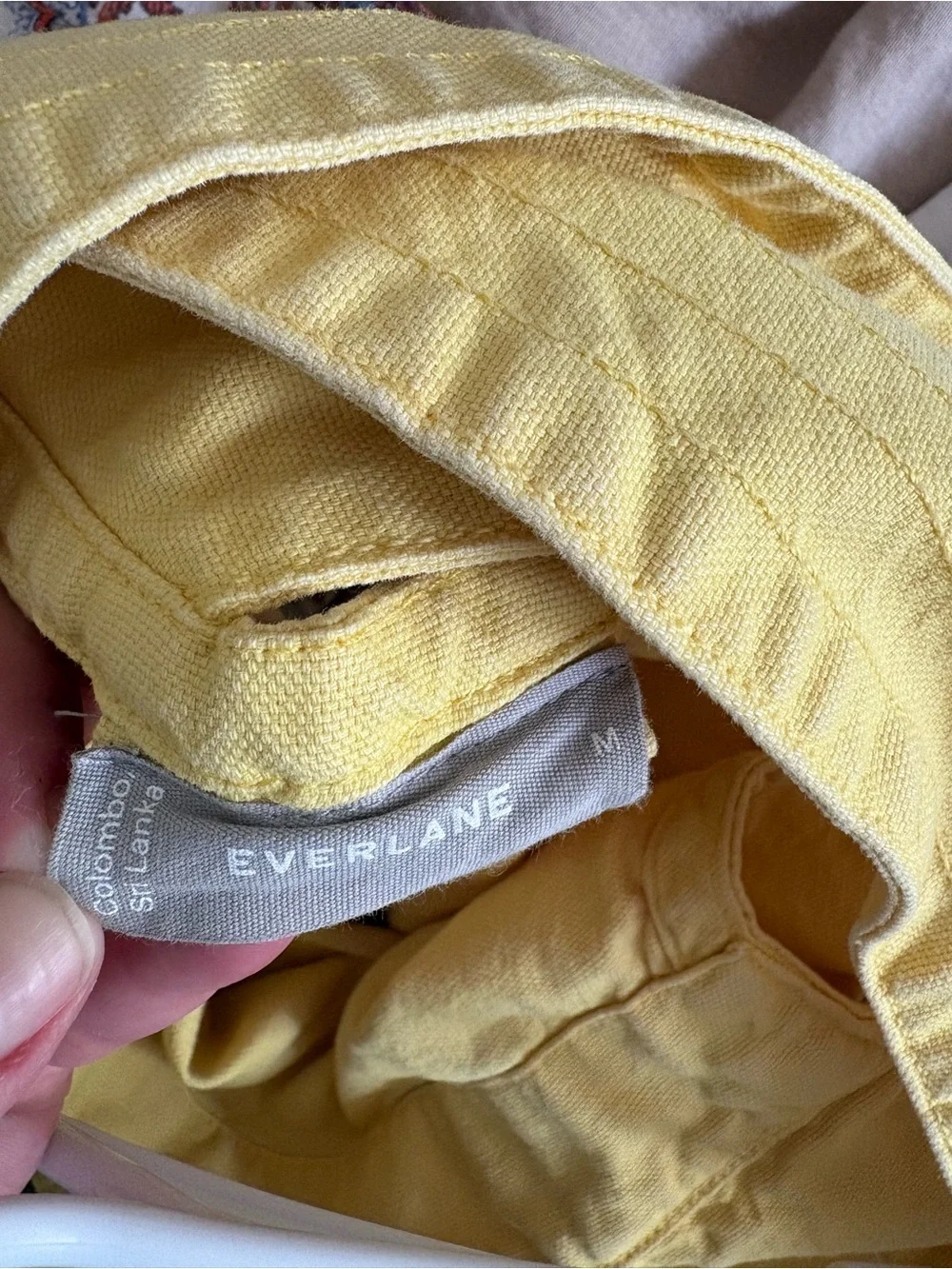 Everlane Sunny Butter Yellow Cross Back Organic Cotton Apron Mini Dress Medium
